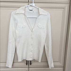 Elie Tahari Cream Knit Sweater